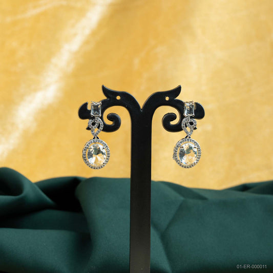 Srivaya Celeste AD Oval Drop Earrings
