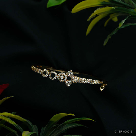 Sia Gold Plated AD Circle Floral Kada
