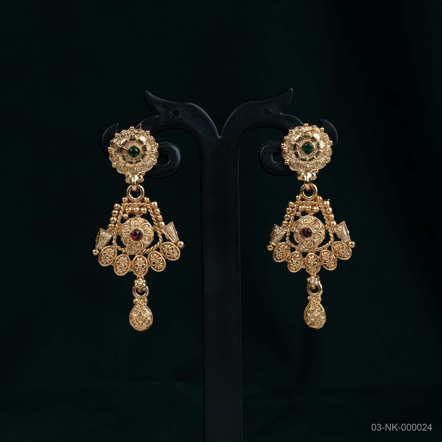 Anaya Temple Gold Multicolour Crest Necklace Set