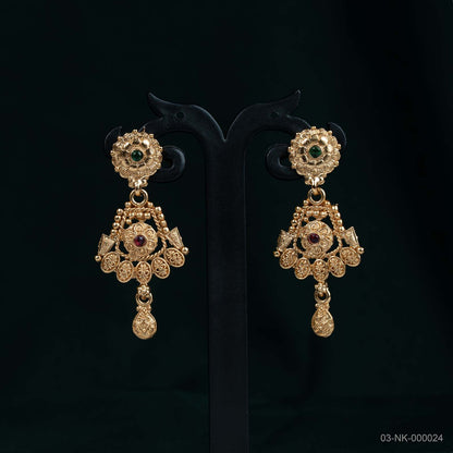 Anaya Temple Gold Multicolour Crest Necklace Set