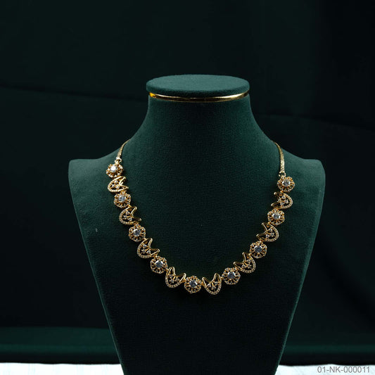 Kaira Gold Plated AD Floral Necklace Set