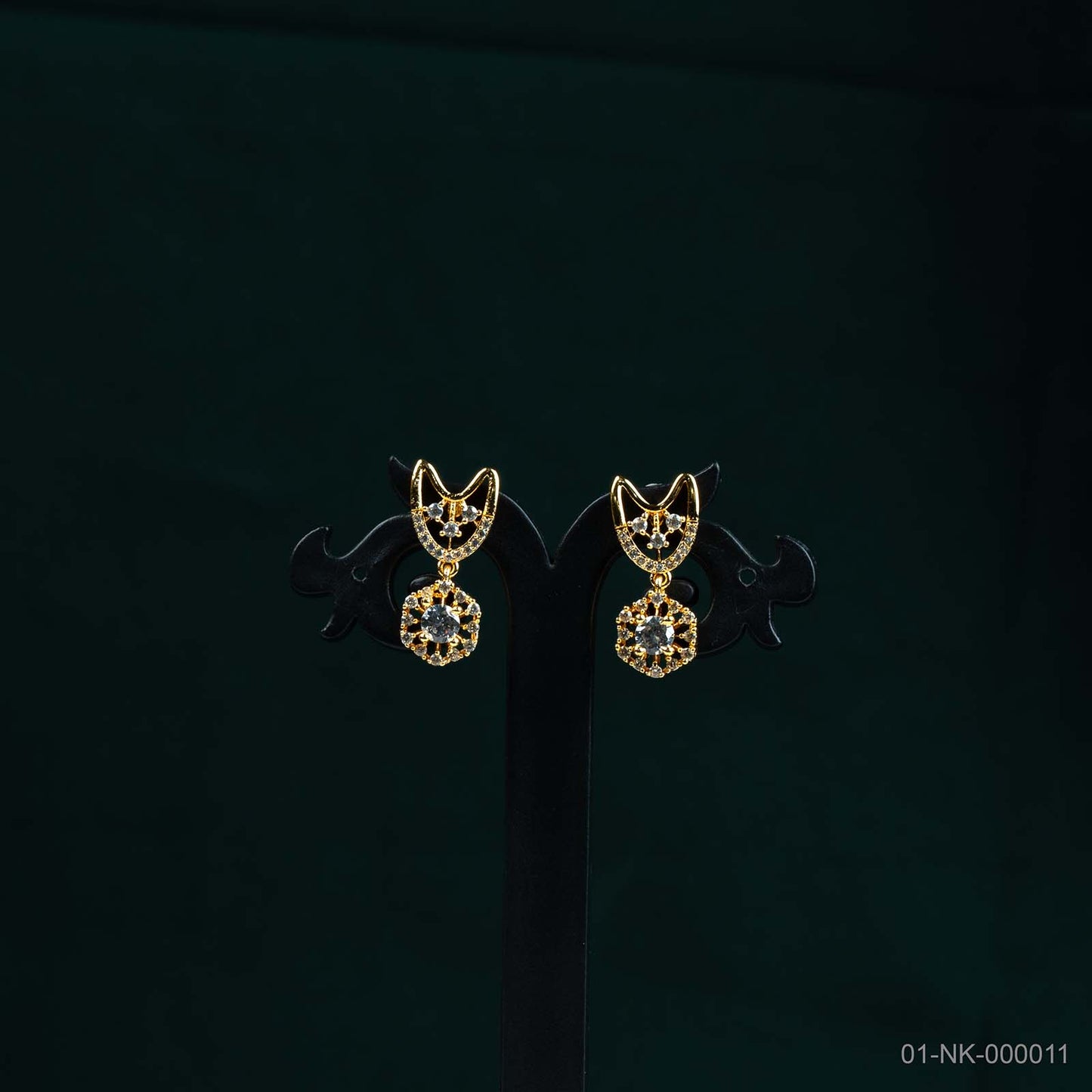 Kaira Gold Plated AD Floral Necklace Set