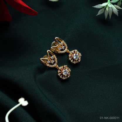 Kaira Gold Plated AD Floral Necklace Set