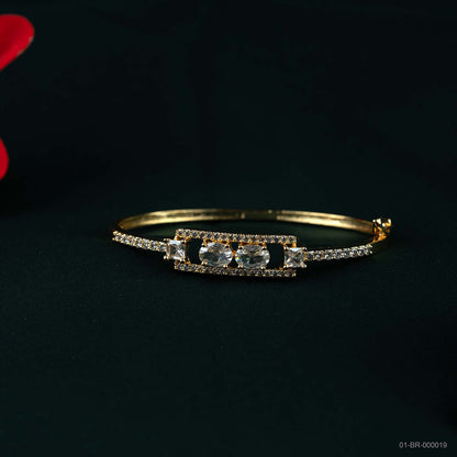 Lyra Gold Plated AD Oval Geometric Kada