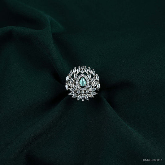 Meher Emerald Green AD Lotus Ring