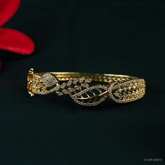 Mira Gold Plated AD Floral Leaf Kada