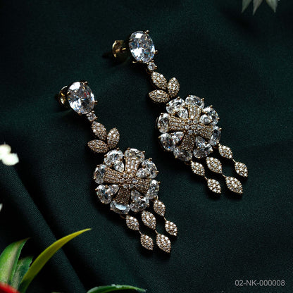 Myra Gold Plated AD Floral Necklace Set