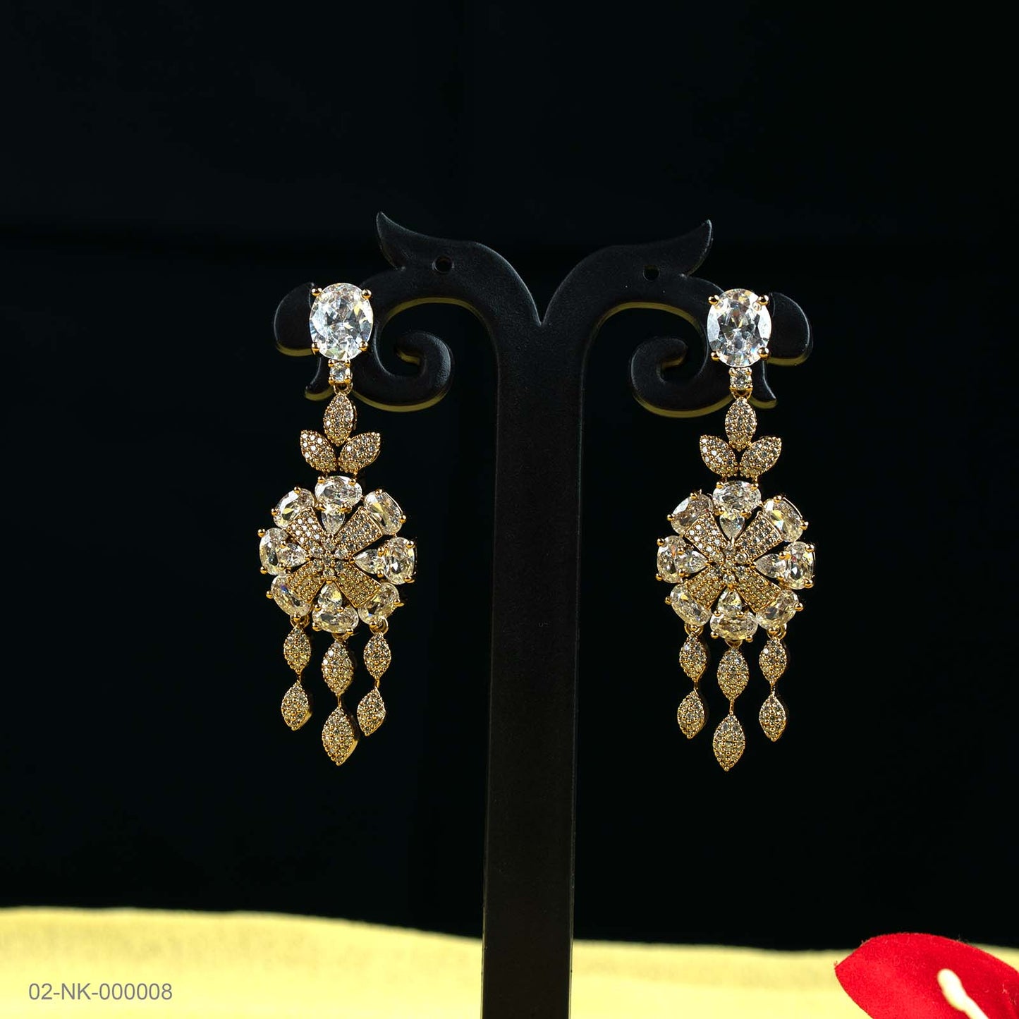 Myra Gold Plated AD Floral Necklace Set
