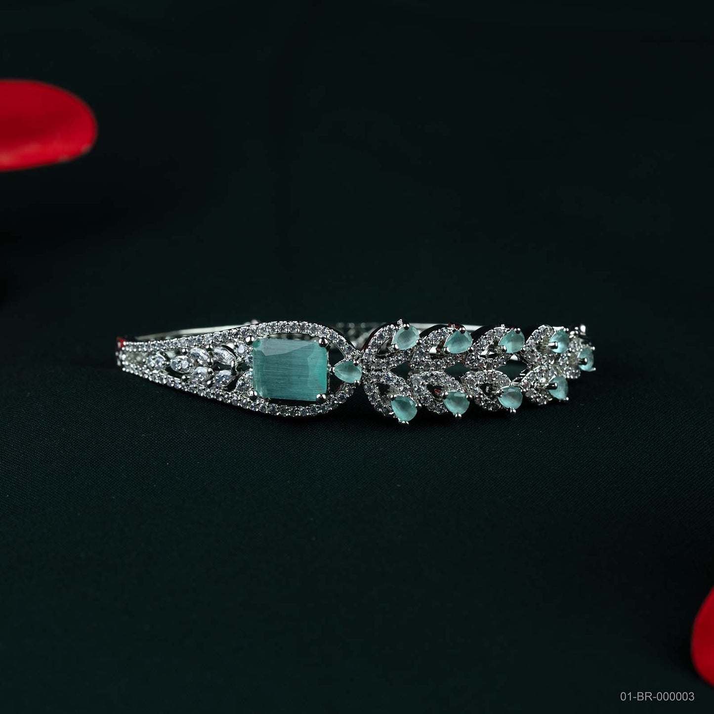 Nora Mint Pink AD Leaf Kada