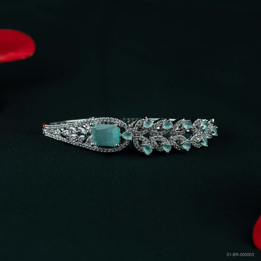Nora Mint Pink AD Leaf Kada