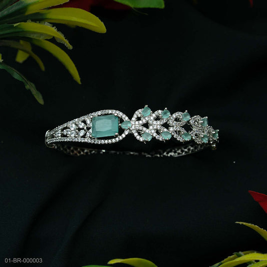 Nora Mint Pink AD Leaf Kada