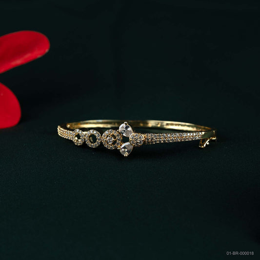 Sia Gold Plated AD Circle Floral Kada