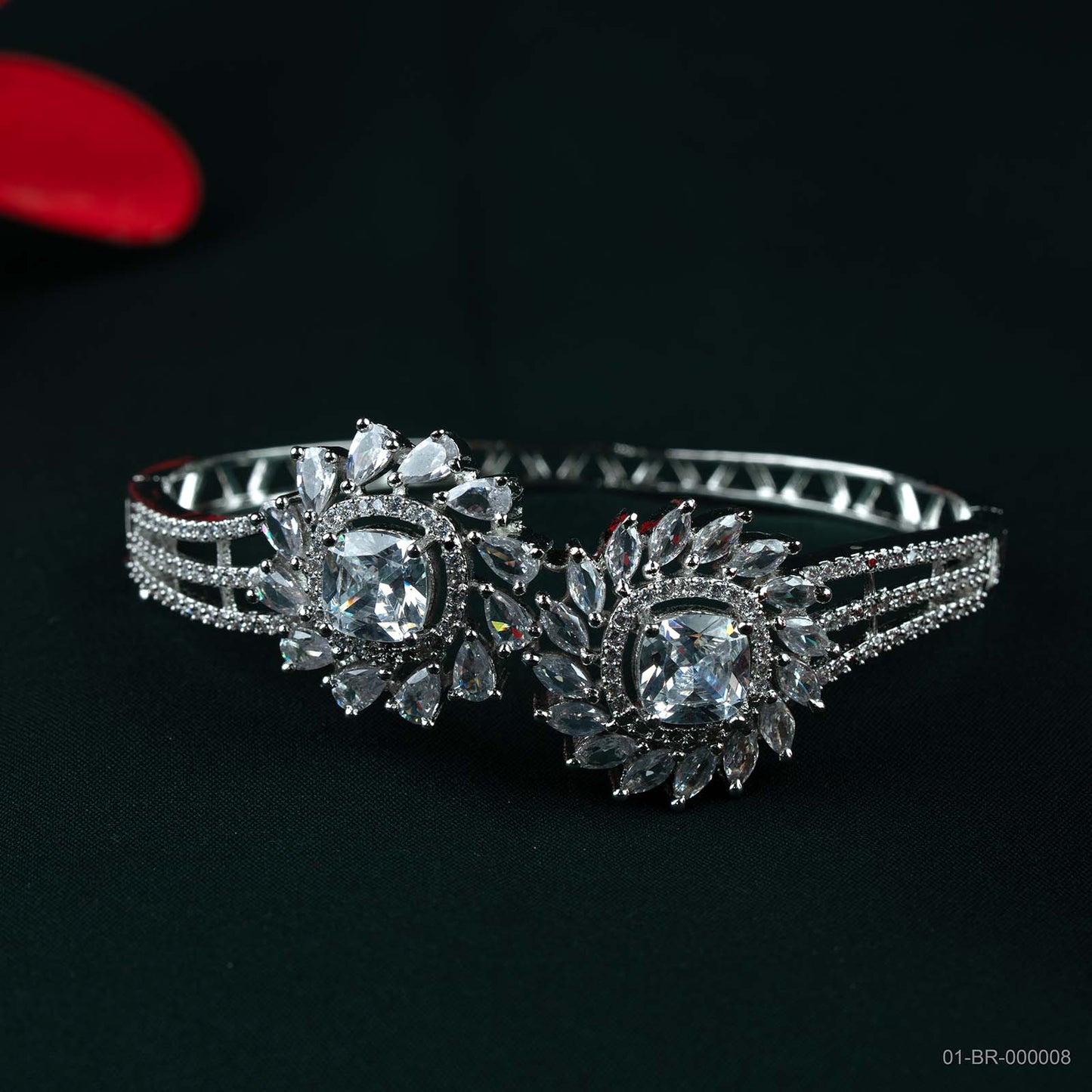 Stella Silver AD Dual Floral Kada