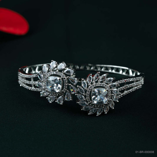 Stella Silver AD Dual Floral Kada