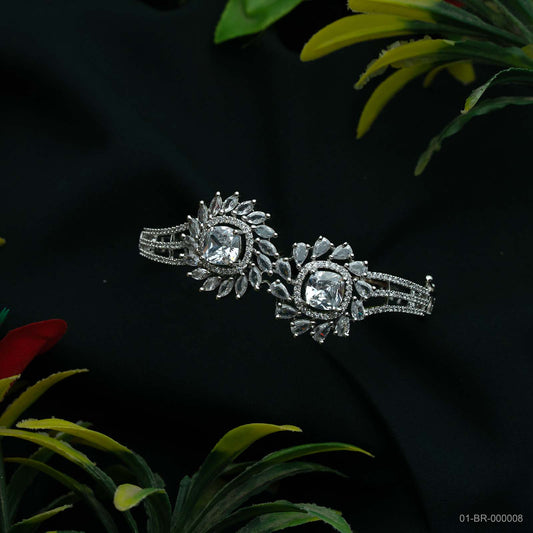 Stella Silver AD Dual Floral Kada