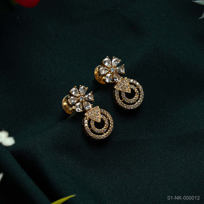 Tia Gold Plated AD Floral Necklace Set